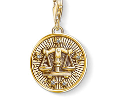 Charm Club Engrave Libra Zodiac Yellow Gold Plate