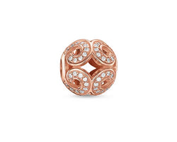 Charm Club Rose Gold Plated Cz Wave