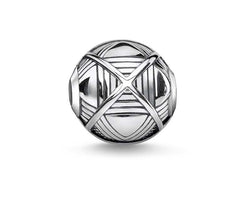 Silver Engraved Karma Bead