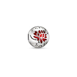 Charm Club Red Enamel Flower Bead