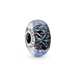 Pandora Iridescent And Blue Murano Glass Charm