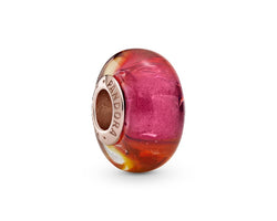 Pandora Rose Charm With Pink, Orange And Yellow Murano Glass