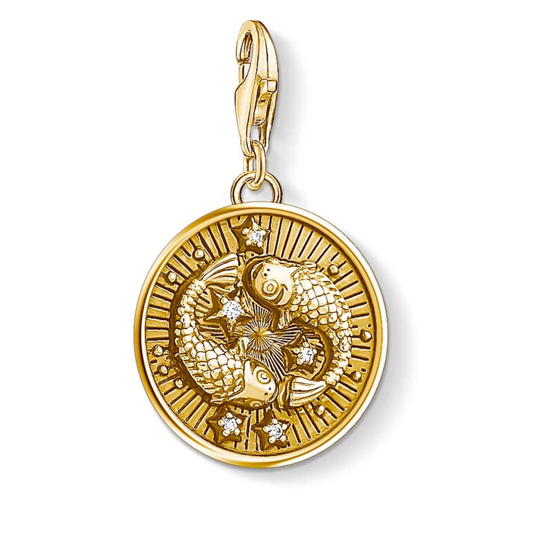 Charm Club Engraved Pisces Zodiac