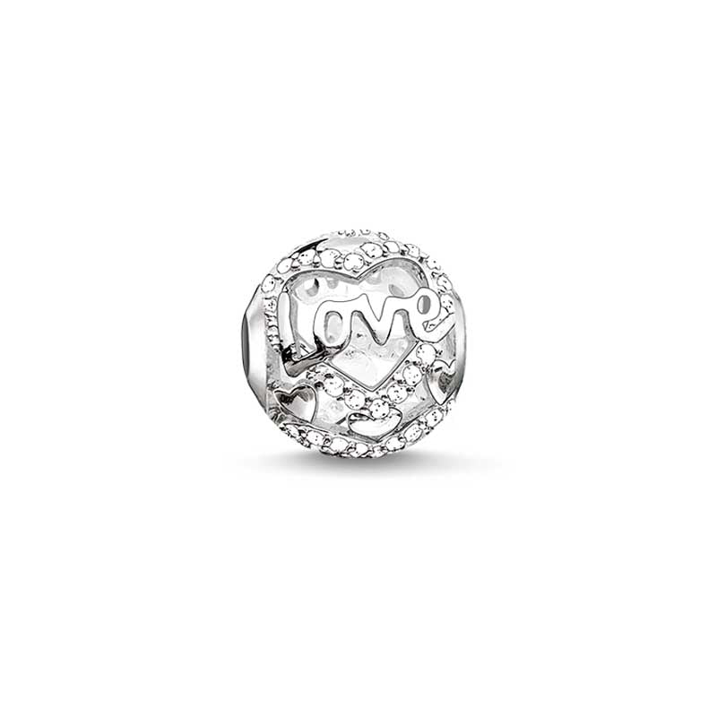 Charm Club Love' Cz Hearts Karma Bead