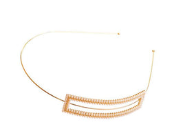 Faux Pearl Gold Ion Plated 8Cm Hair Band