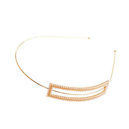 Faux Pearl Gold Ion Plated 8Cm Hair Band