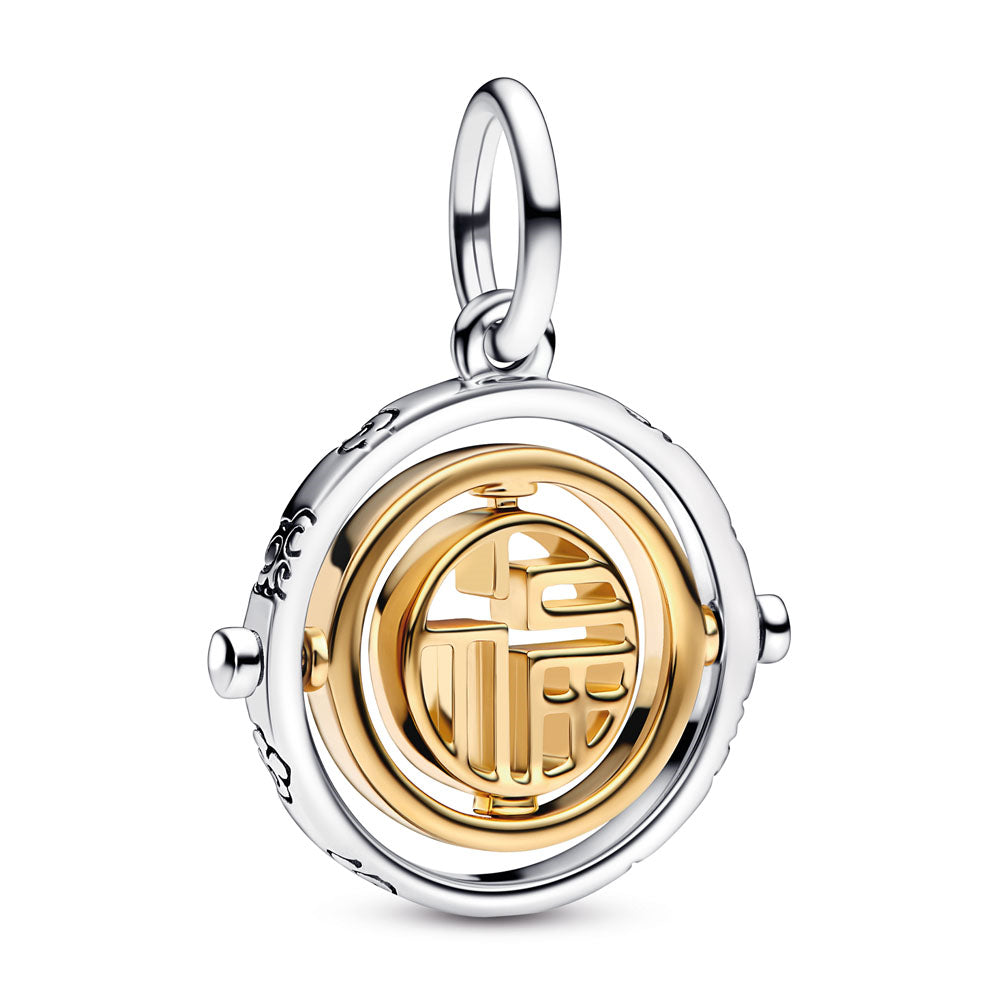 Fu Spinning Sterling Silver And 14K Gold-Plated Dangle