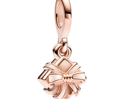 Gift 14K Rose Gold-Plated Dangle With Pink Enamel