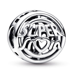 Super Mum, My Hero Sterling Silver Charm