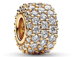 14K Gold-Plated Charm With Clear Cubic Zirconia