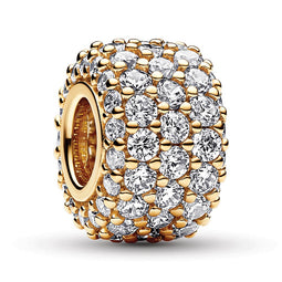 14K Gold-Plated Charm With Clear Cubic Zirconia