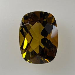Golden Tourmaline – 1.40ct Antique Cushion Checkerboard Cut
8.02 x 5.93mm | Depth 4.44mm