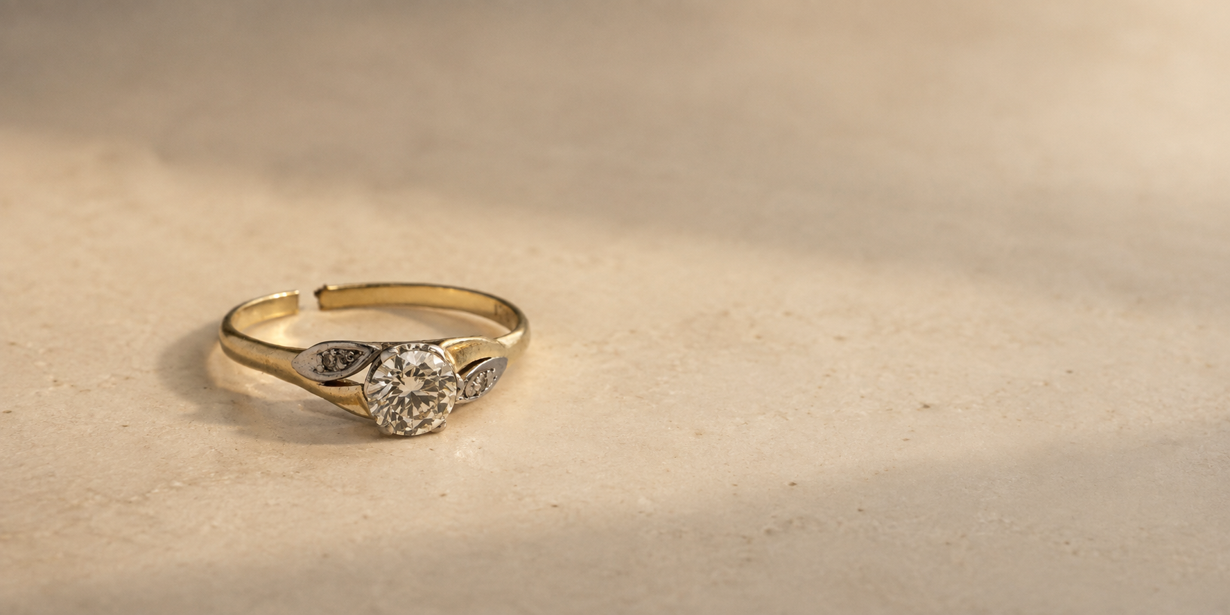 Inherited yellow gold and diamond ring ready to be remodelled into a new design by Fishers Jewellers.