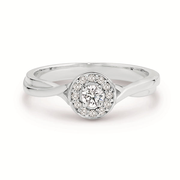 9ct White Gold Diamond Cluster Ring