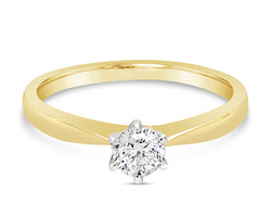 9ct Yellow Gold Solitaire Diamond Ring