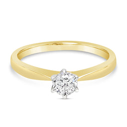 9ct Yellow Gold Solitaire Diamond Ring