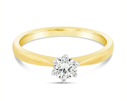 Solitaire Diamond Ring 0.28ct J/I1 9ct Yellow Gold
