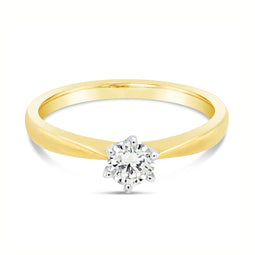 Solitaire Diamond Ring 0.28ct J/I1 9ct Yellow Gold
