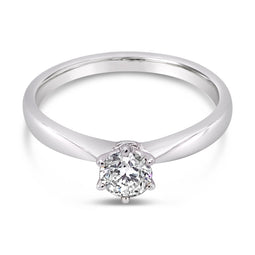 Diamond Solitaire Ring White Gold 0.40ct