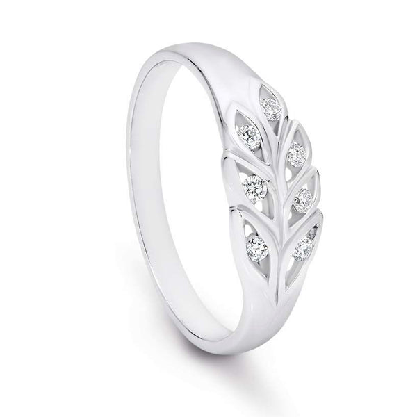 Diamond Leaf Ring