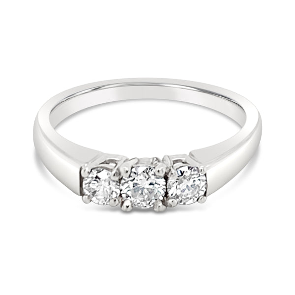 18ct White Gold Diamond Three Stone Carlotta Ring