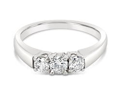 18ct White Gold Diamond Three Stone Carlotta Ring