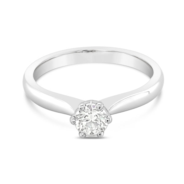 18ct White Gold Diamond Solitaire Ariana Ring 0.31ct
