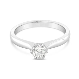 18ct White Gold Diamond Solitaire Ariana Ring 0.31ct