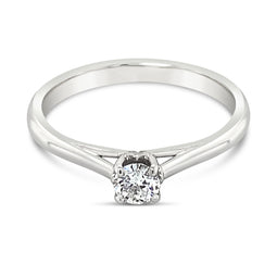 9ct White Gold Solitaire Diamond Grace Ring