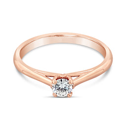 9ct Rose Gold Solitaire Diamond Grace Ring