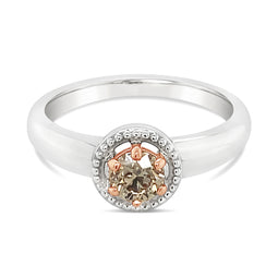 Platinum/18ct Rose Gold Cognac Diamond Emily Ring