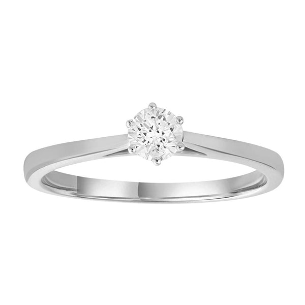 9ct White Gold 0.25ct Diamond Solitaire Ring