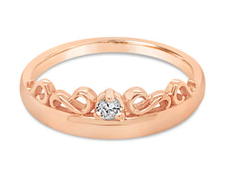9ct Rose Gold Coronet Filigree Diamond Ring