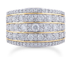 18ct Yellow Gold 1.50Ct Pave Set Diamond Dress Ring