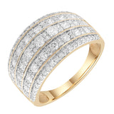 18ct Yellow Gold 1.50Ct Pave Set Diamond Dress Ring