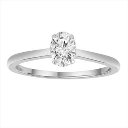 9ct White Gold 0.50Ct HI/I1 Oval Solitaire Diamond Ring