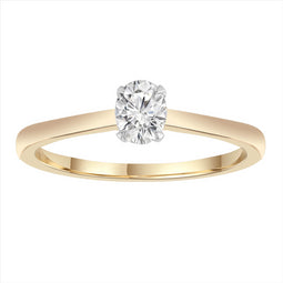 9ct Yellow Gold 0.30Ct HI/I1 Oval Diamond Ring
