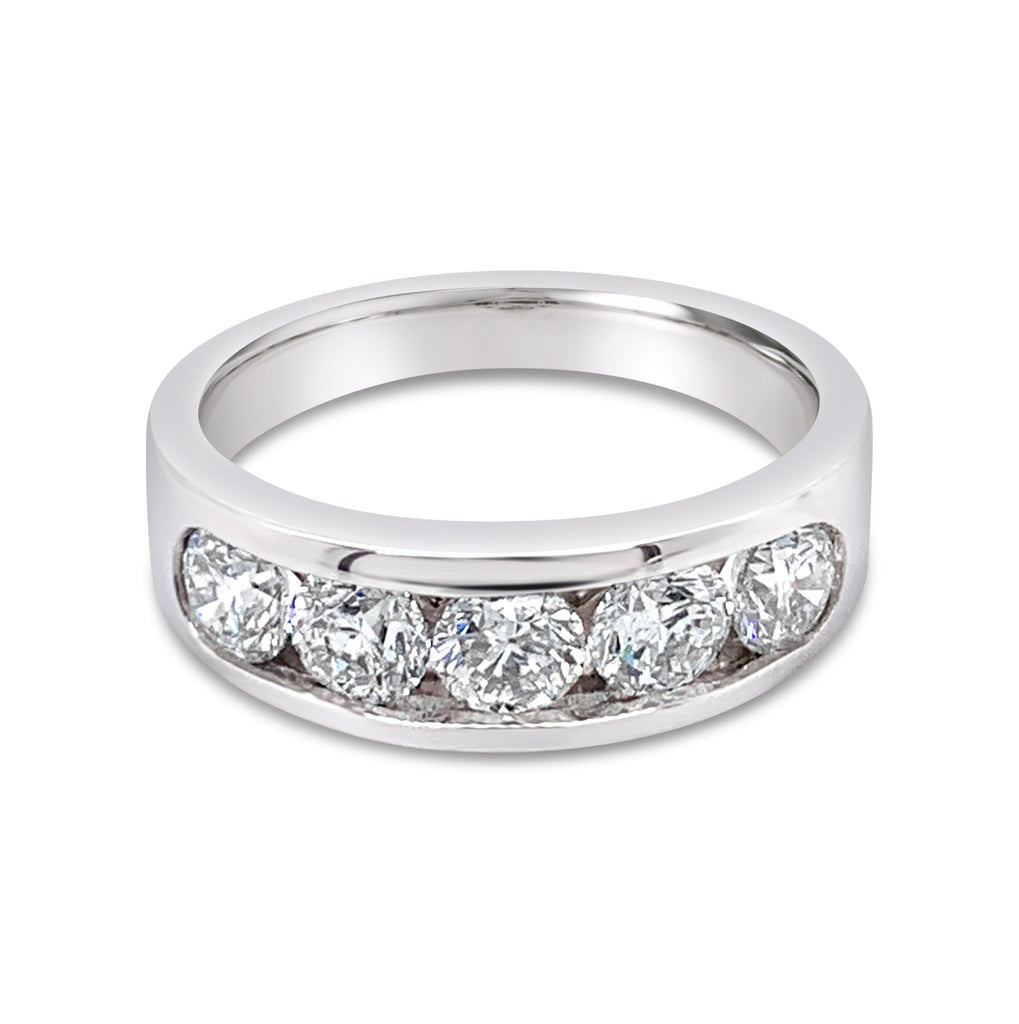18ct White Gold Diamond Channel Set Ring