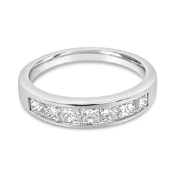 Princess Cut Diamond Anniversary Ring White Gold