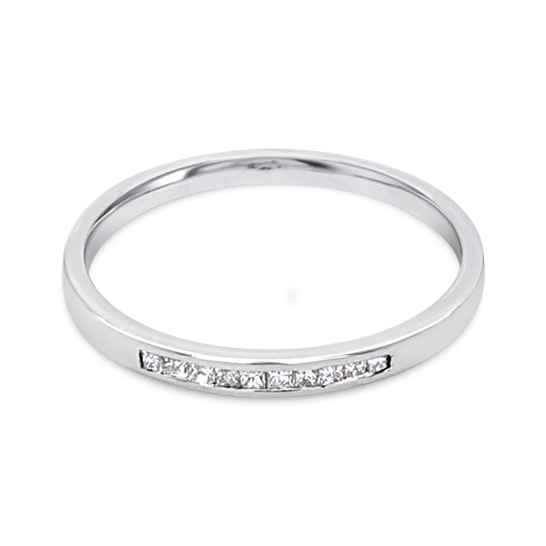 9ct White Gold Diamond Channel Set Ring