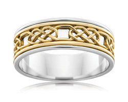 9ct Two Tone Celtic Wedding Ring