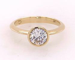 9ct Yellow Gold Round Solitaire CZ Ring