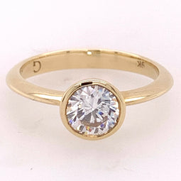 9ct Yellow Gold Round Solitaire CZ Ring