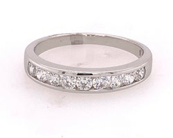 9ct White Gold CZ Channel Set Ring