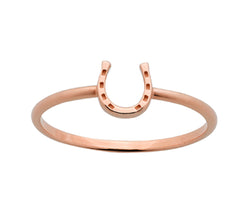Karen Walker Rose Gold Mini Horse Shoe Ring