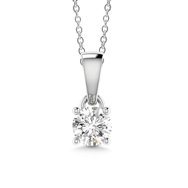 18ct White Gold Diamond Solitaire Pendant (Chain Not Included)