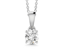 18ct White Gold Diamond Solitaire Pendant (Chain Not Included)