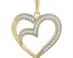 9ct Yellow Gold 0.08Ct HI/I1 Diamond Heart Pendant