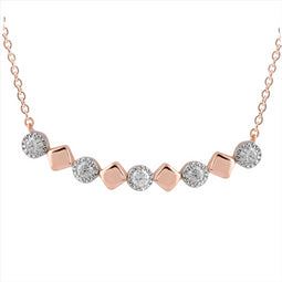 9ct Rose Gold Diamond Necklace