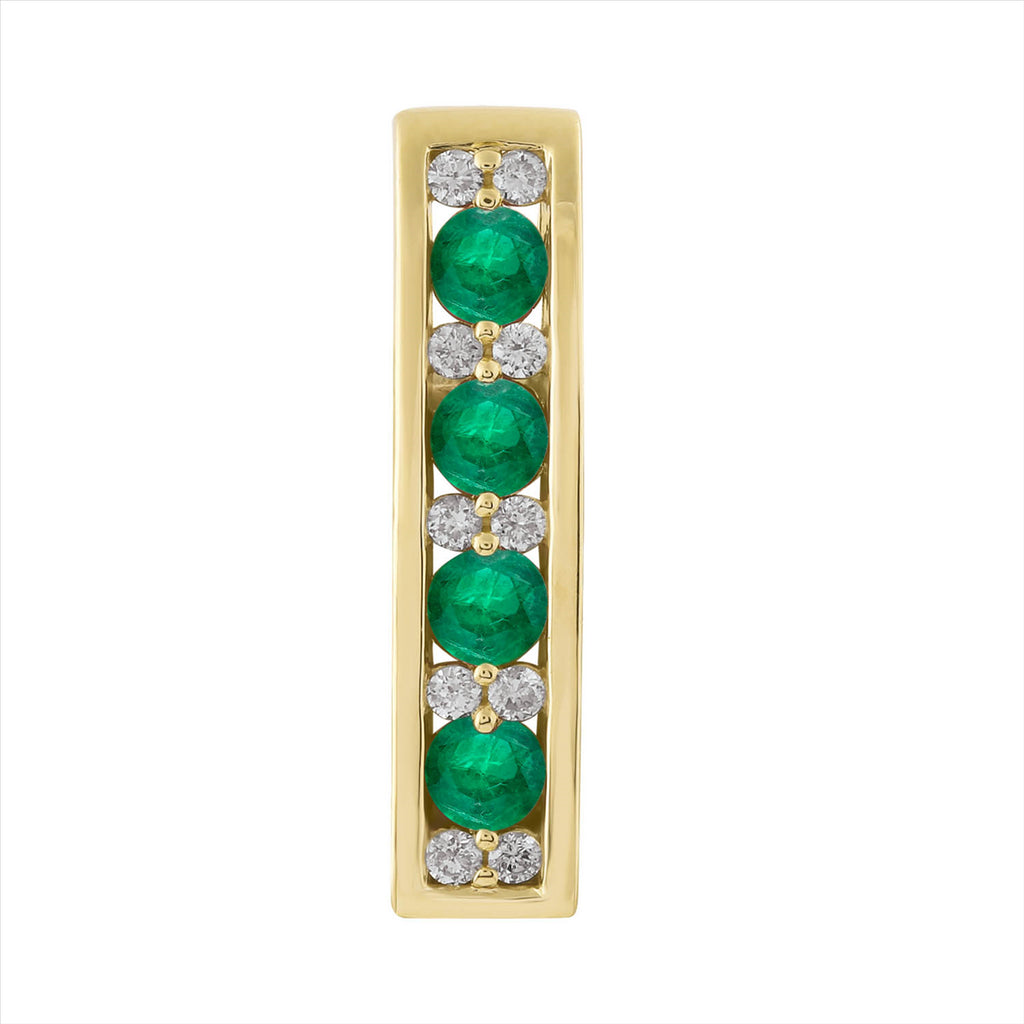 Nine Carat Yellow Gold Diamond & Emerald Pendant